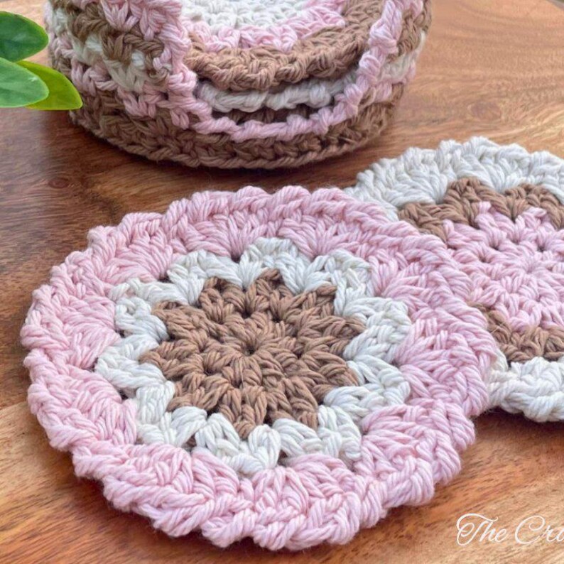 Crochet Coaster Pattern PDF | Easy Magnolia Textured Set | 2-in-1 Table ...