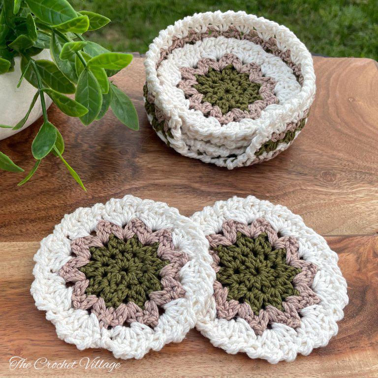 Crochet Coaster Pattern PDF | Easy Magnolia Textured Set | 2-in-1 Table ...