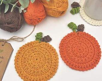 Crochet Pumpkin Coaster Pattern, Easy Fall Thanksgiving Table Decor, Autumn Mug Rug PDF, Beginner Friendly, Instant Download
