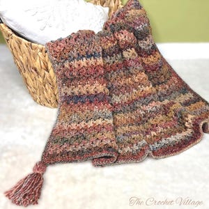 Fall Crochet Blanket Pattern | Easy Reversible Crochet Throw | Autumn, Halloween & Thanksgiving Afghan Crochet Pattern// Chestnut Throw