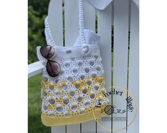Lemon Drop Bag Crochet Pattern. Tote Crochet. Crochet Accessories. Shoulder Bag. Crochet Casual Bag. Market Bag Crochet. Crochet Gift