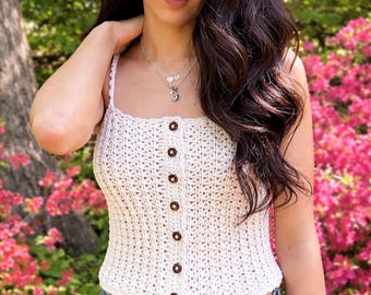 Crochet Crop Tank Top Pattern | Sun-Kissed Summer Top | Easy Beginner XS–XL | PDF Download