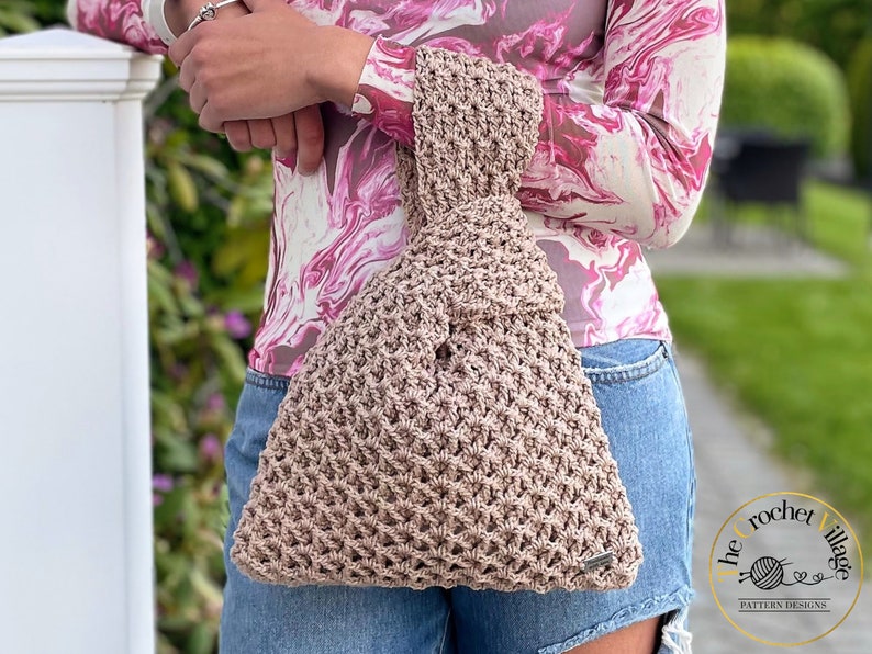 Coco Knot Bag Crochet Pattern. Japanese Knot Bag. Handbag Crochet Tutorial. Crochet Accessories. Modern Crochet Bag. Crochet Gift For Her image 6