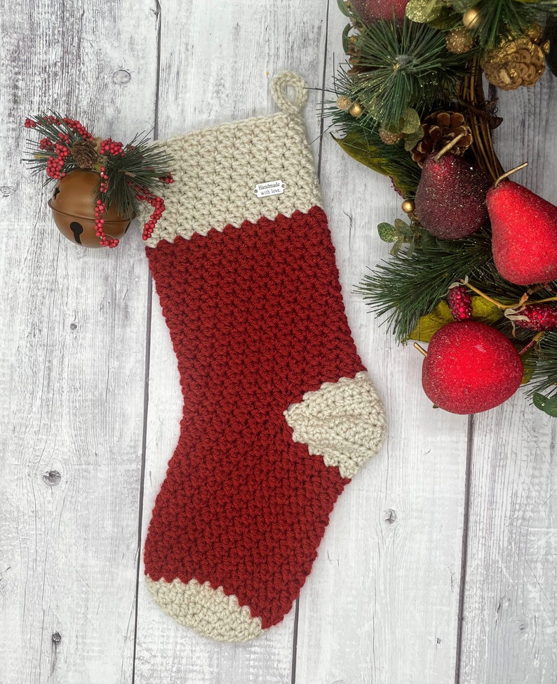North Pole Christmas Stockings Crochet Pattern. Oversized Stocking crochet. Holidays Décor. Christmas Gifts Crochet. Easy Crochet Pattern image 7