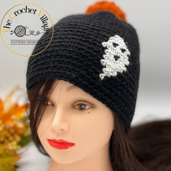 Gasper Beanie Crochet Pattern. Halloween Crochet Hat. Ghost Crochet Pattern. Halloween Crochet Custom. Crochet Gift. Easy Crochet Hat