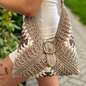 Vicki Bag Crochet Pattern. Crochet Purse Tutorial. Crochet Accessories. Boho Bag. Crochet Casual Bag. Messenger Bag Crochet. Shoulder Bag image 1