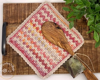 Rosemary Washcloth Crochet Pattern, Washcloth/Dischcloth/Potholder Crochet, Kitchen Crochet, Dishrag, Facecloth, Handmade Crochet Gift