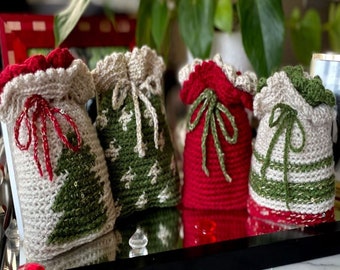Stella's Christmas Gift Bags Crochet Pattern 4-in-1 | Etsy