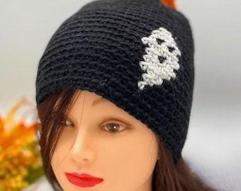 Gasper Beanie Crochet Pattern. Halloween Crochet Hat. Ghost Crochet Pattern. Halloween Crochet Custom. Crochet Gift. Easy Crochet Hat