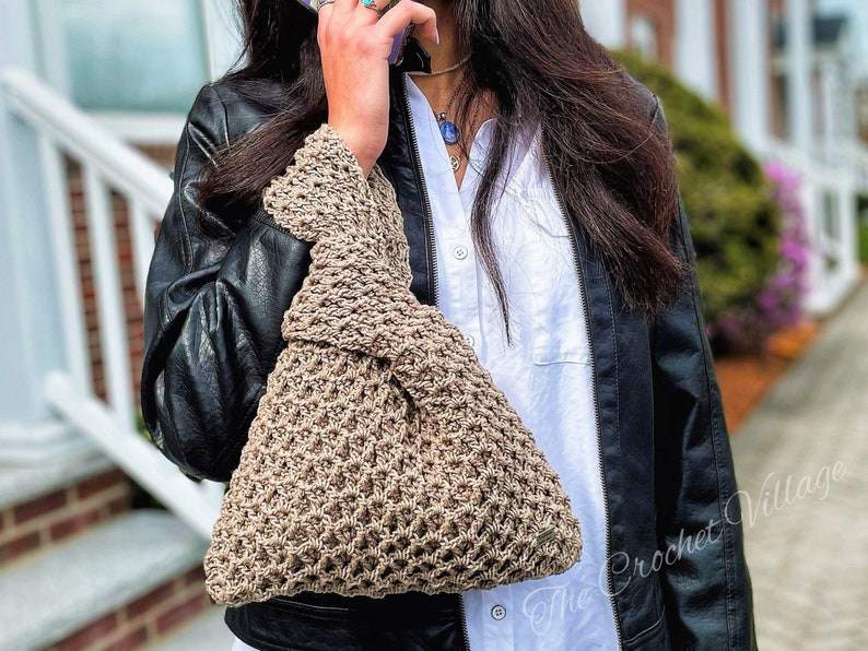 Coco Knot Bag Crochet Pattern. Japanese Knot Bag. Handbag Crochet Tutorial. Crochet Accessories. Modern Crochet Bag. Crochet Gift For Her image 1