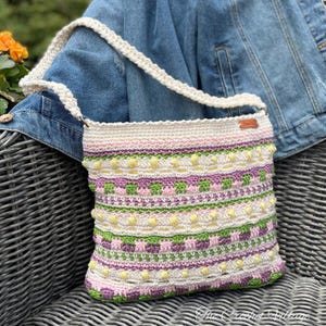 Delilah Bag Crochet Pattern. Crochet Handbag. Crochet Scraps Yarn Tote, Crochet Shoulder Bag. Crochet Summer Purse. Crochet Cross-Body Bag