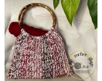 Mixed Berry Purse crochet pattern. Handbag crochet tutorial. Crochet accessories. Crochet shoulder handbag. Modern crochet bag. Gift for her