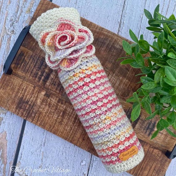 Crochet Wine Bottle Holder Pattern | Aria Wine Cozy Carrier Cover Sleeve | Beginner Easy PDF