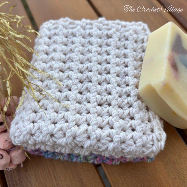 Crochet Dishcloth / Washcloth Pattern – Textured & Easy – Beginner-Friendly Facecloth with Border /Rosie’s Washcloth PDF / Crochet Gift Idea image 2