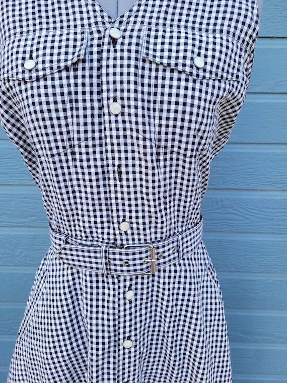 1990s Black and White gingham dress - image 2