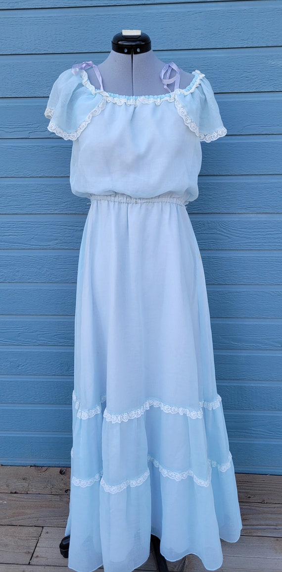 Light blue off shoulder dress