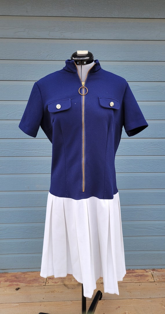 1960s mod mini pleated dress - image 1