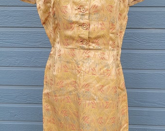 1950s gold brocade dress
