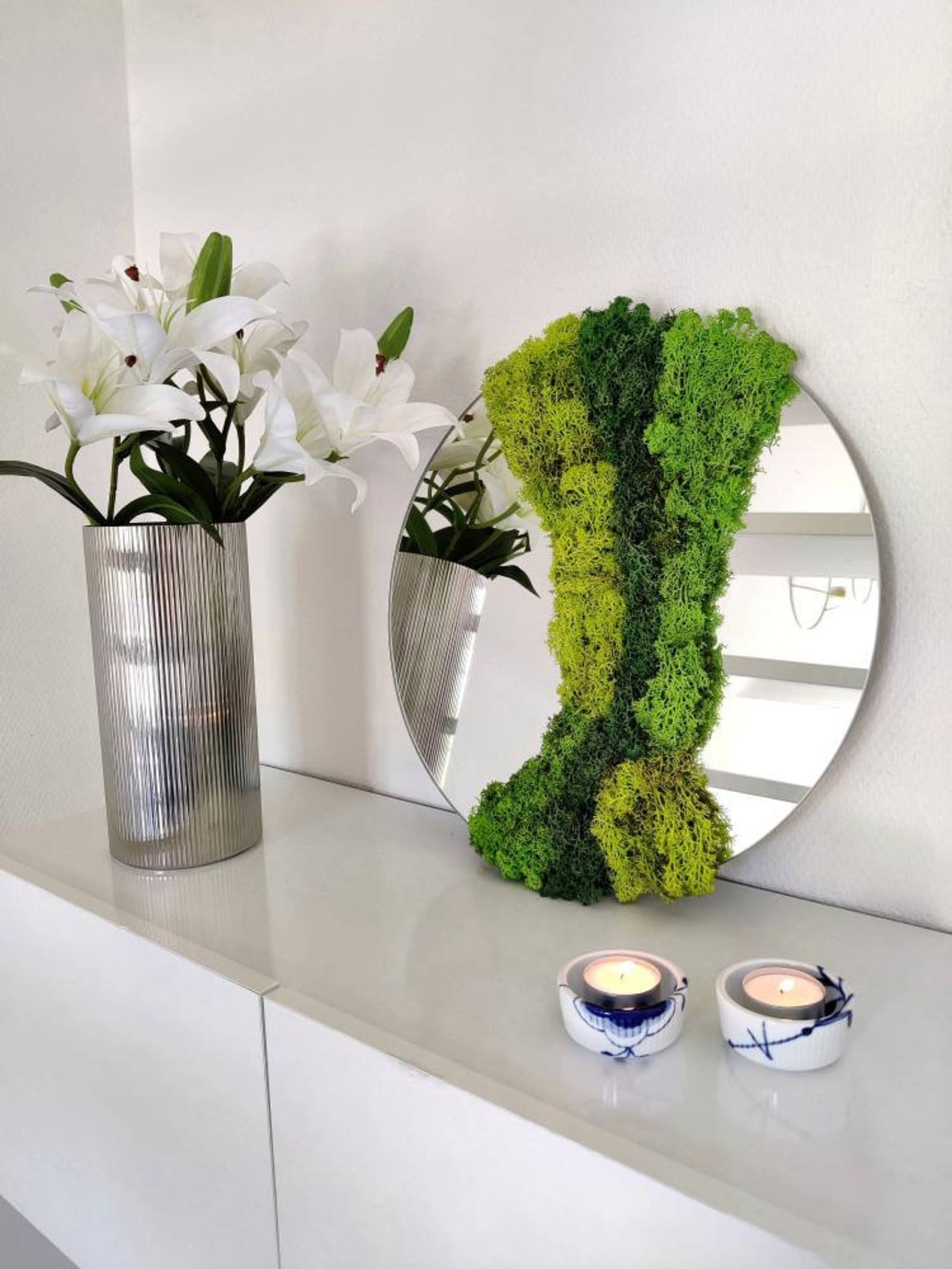 SILVA© Moss Mirror Moss Wall Art Wall Art Mirror Moss Etsy