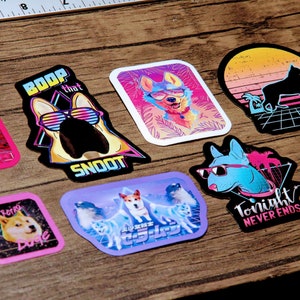 Vaporwave Dogs - Vinyl Sticker Pack