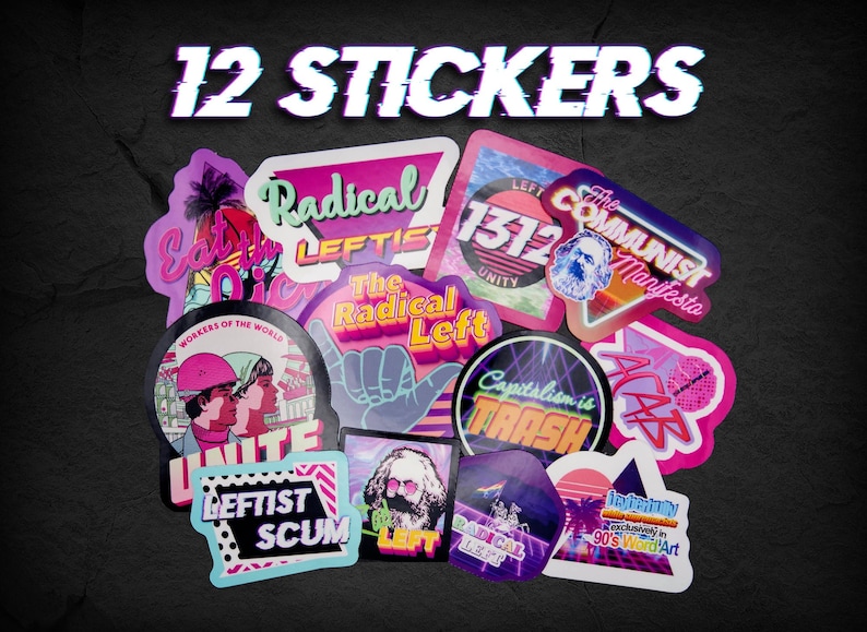 Leftist Vaporwave Vinyl Sticker Pack - Etsy