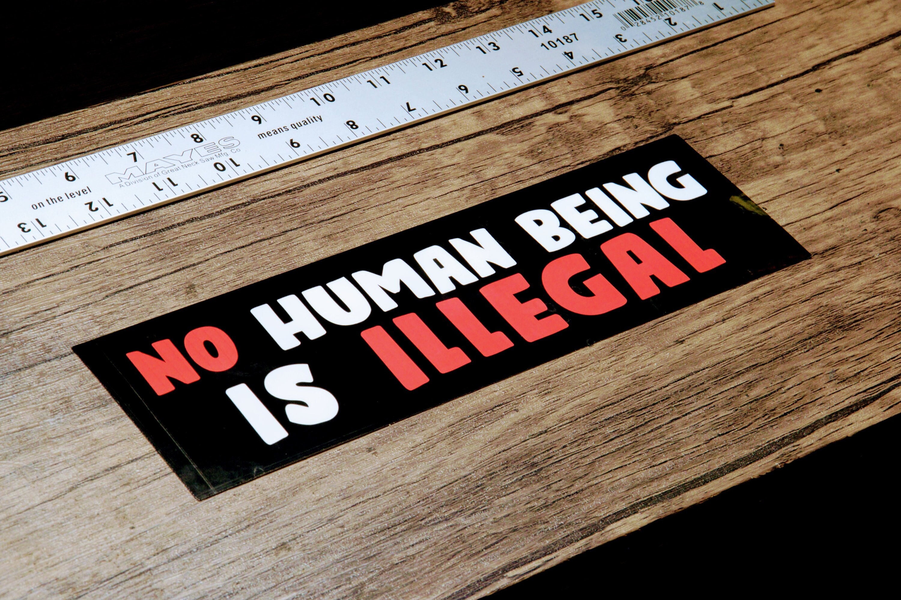 NO HUMAN Being is ILLEGAL Vinyl Bumper Sticker Etsy
