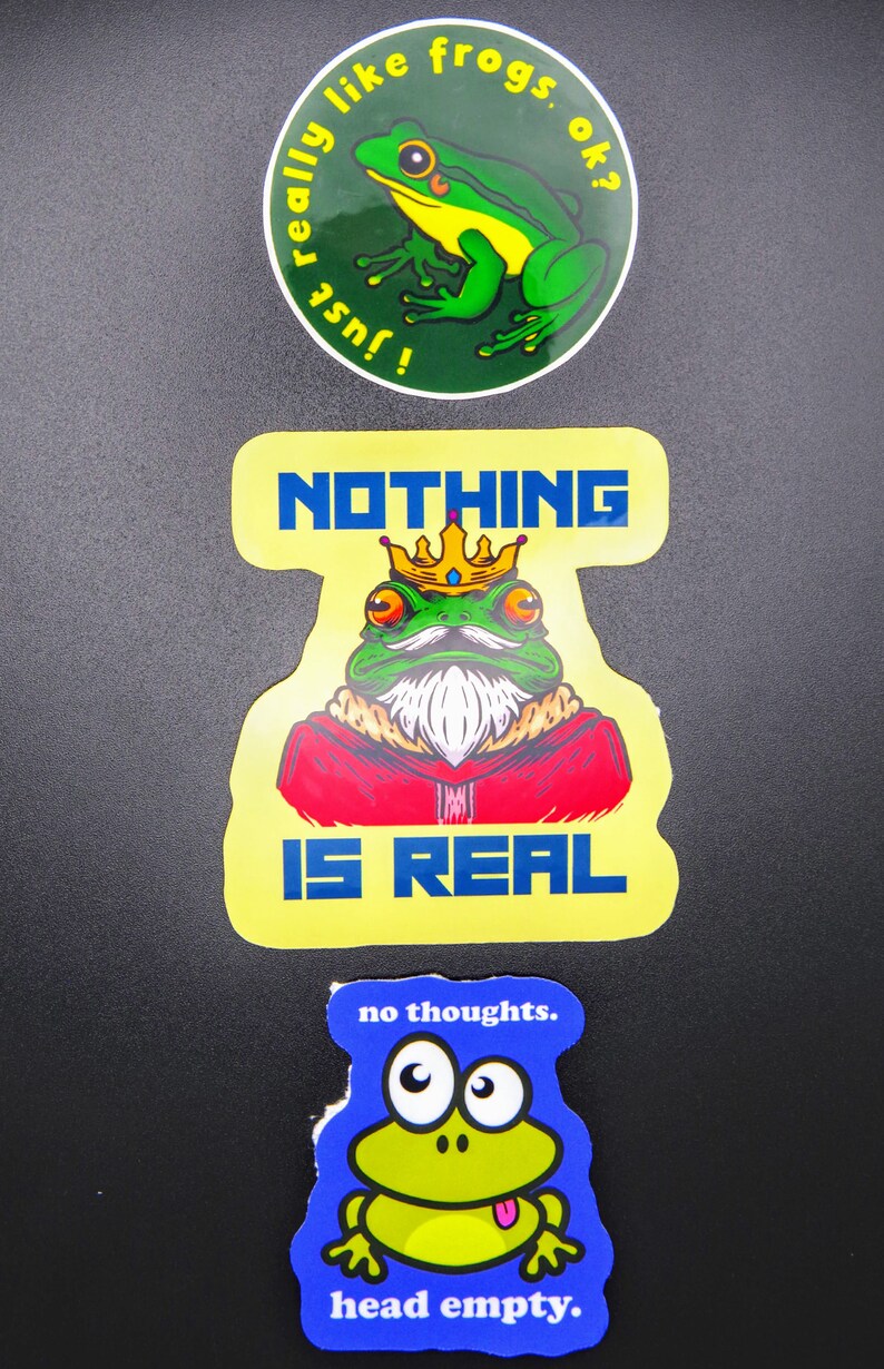 Yellow Frog Sticker Frog Lover - Vinyl Sticker Pack - Etsy