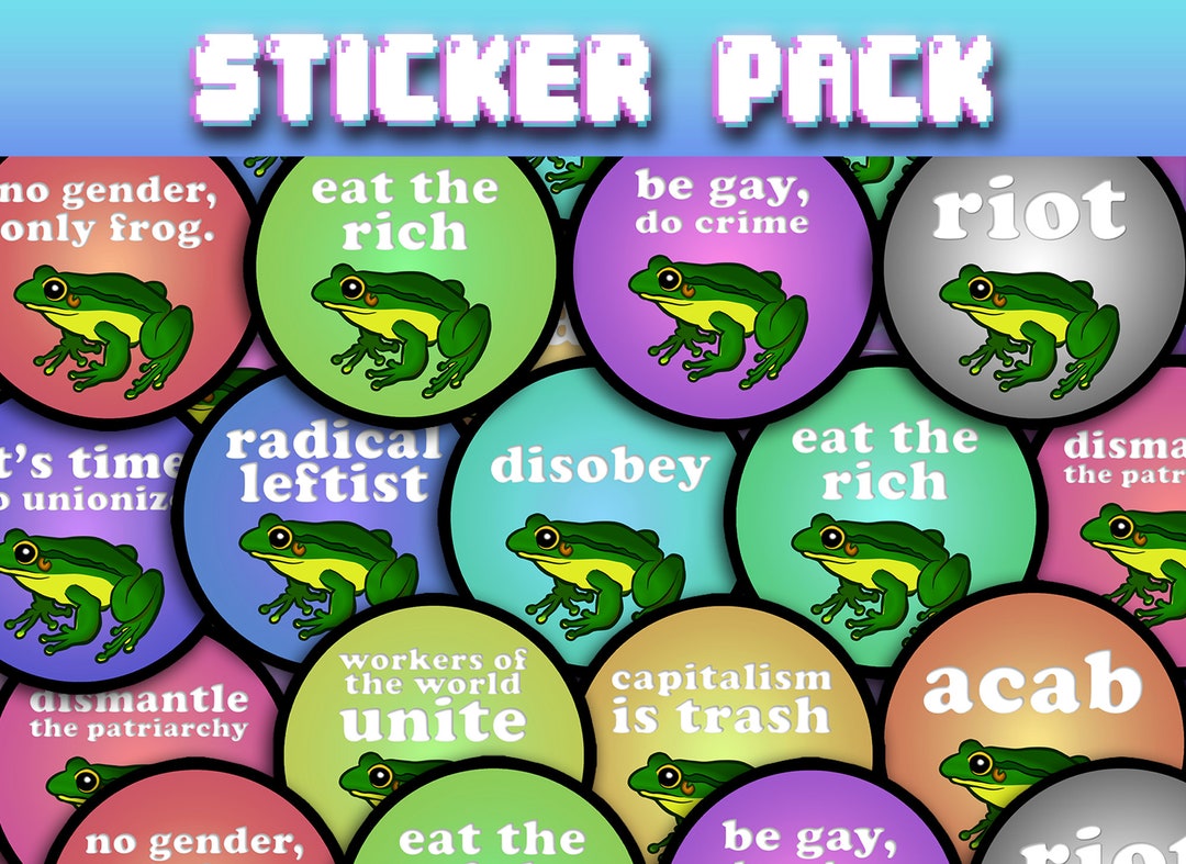 Left Group Sticker Leftist Frog - Vinyl Sticker Pack - Etsy
