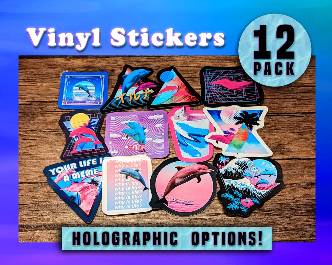 Vaporwave Dolphins - Vinyl Sticker Pack - Etsy