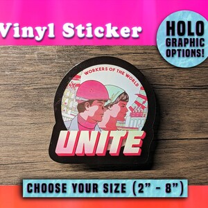 Lavoratori del mondo UNITE - Vaporwave - Adesivo in vinile