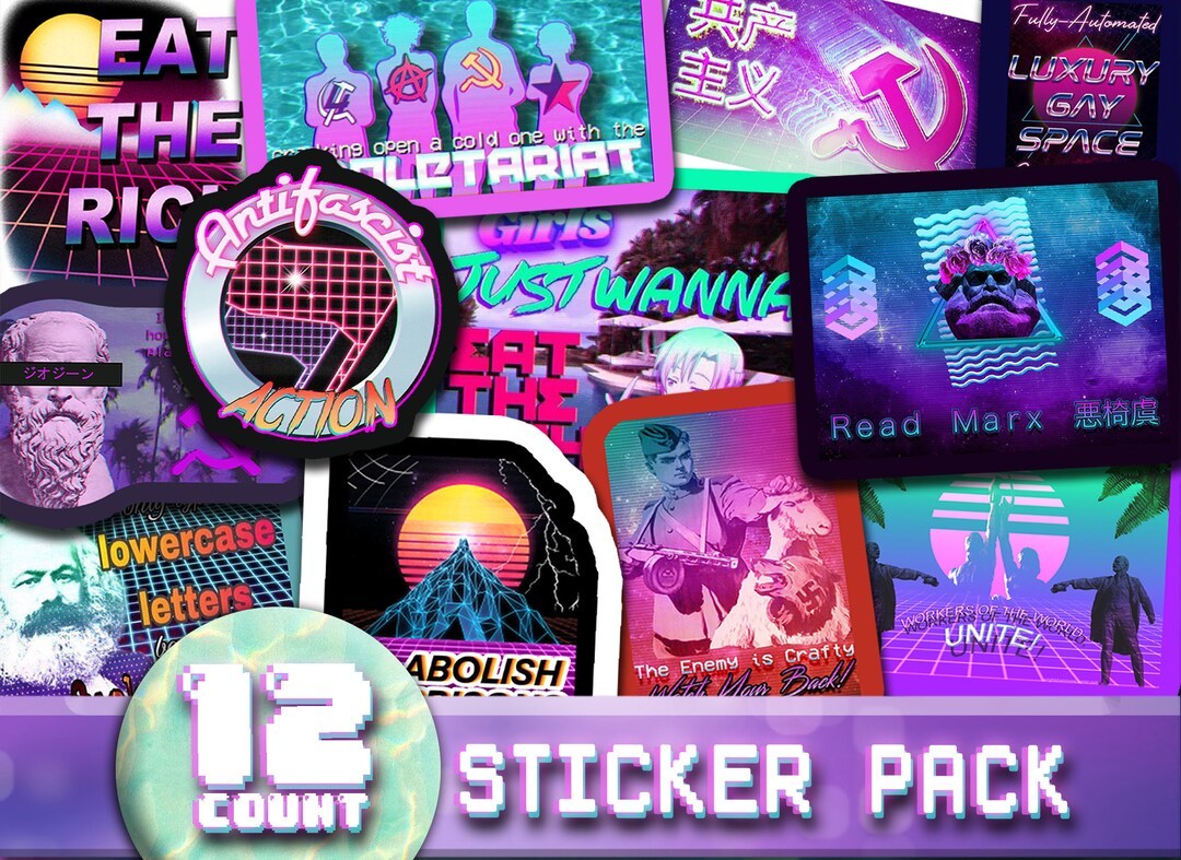 Left Group Sticker LEFTIST VAPORWAVE 2 - Vinyl Sticker Pack - Etsy