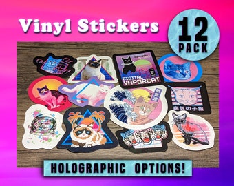 Vaporwave Cats - Vinyl Sticker Pack