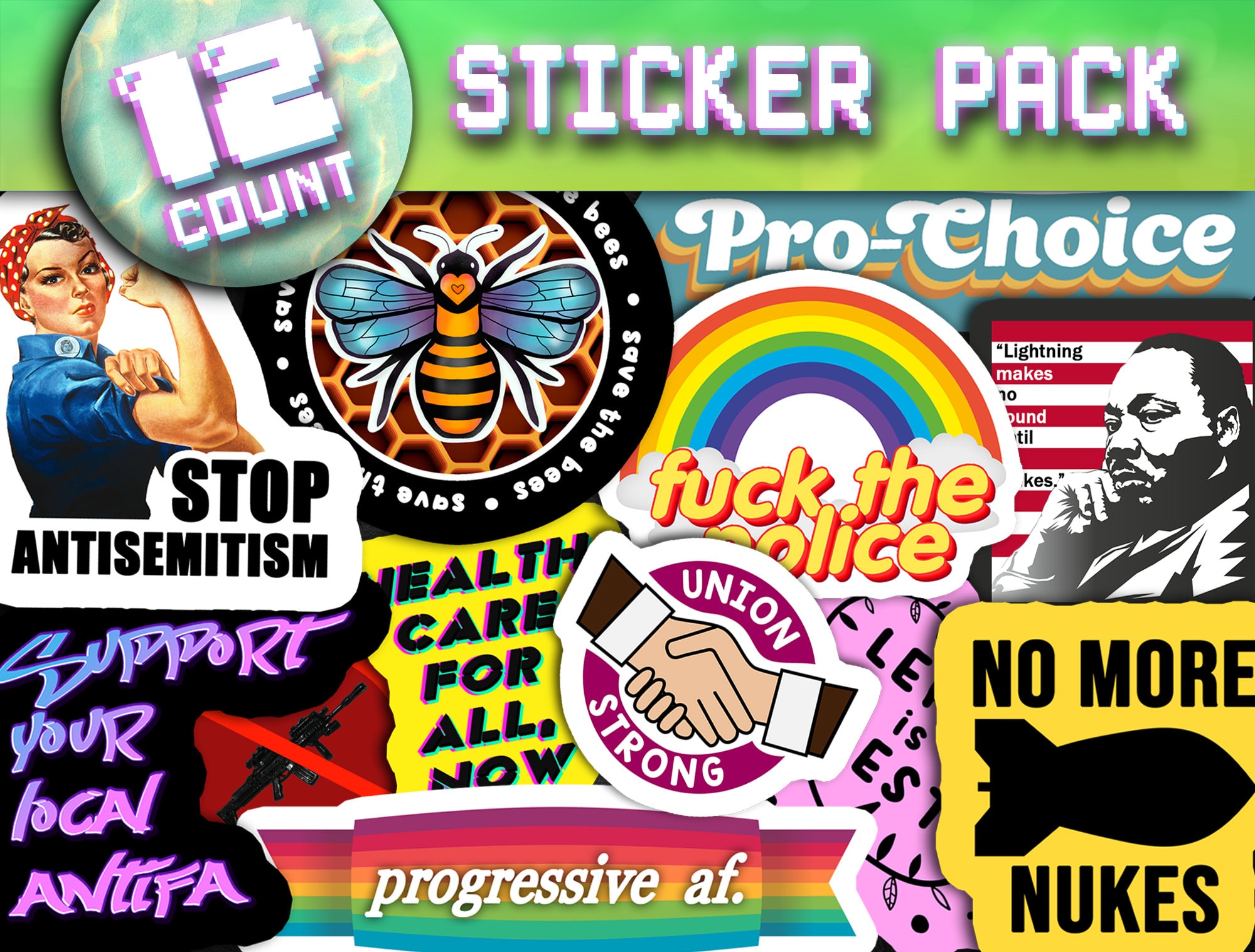 Progressive Politics 4 - Vinyl Sticker Pack - Etsy