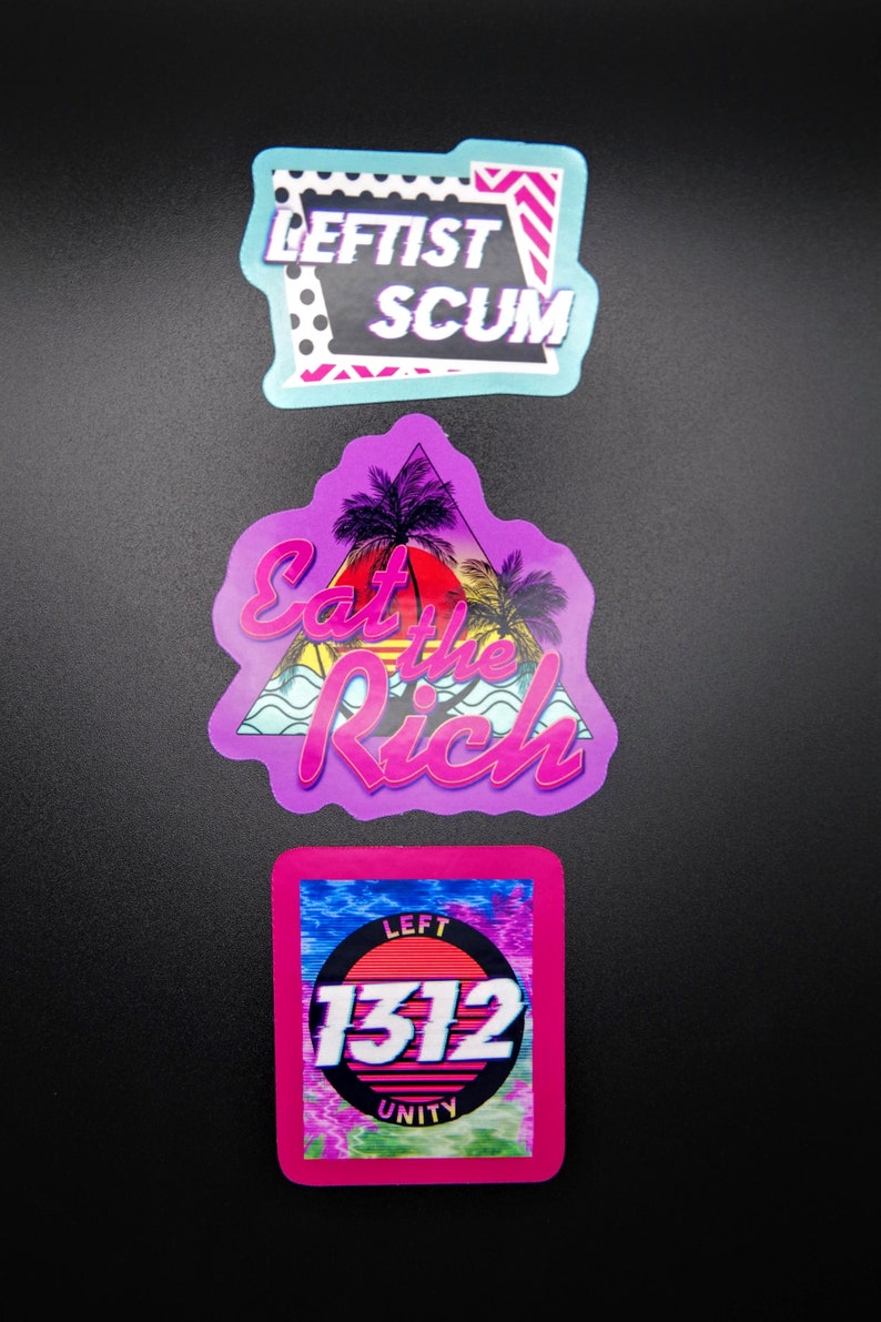 Leftist Vaporwave Vinyl Sticker Pack | Etsy
