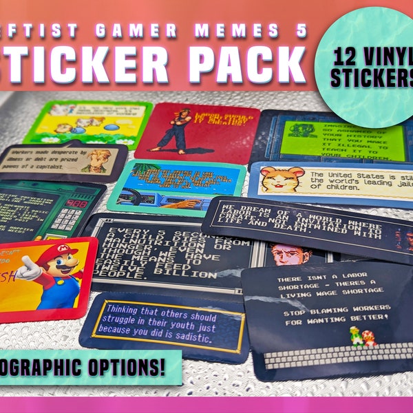 LEFTIST GAMER MEMES 5 - Vinyl Sticker Pack