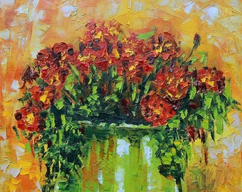 marigolds in a vase