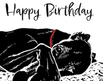 Greyhound, lurcher, whippet Birthday Day card
