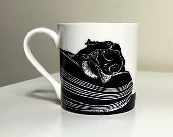 Sighthound art on a fine bone china mug