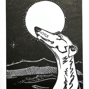 Sighthound ‘Wish upon a star’ lino print