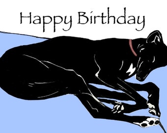 Greyhound Birthday card