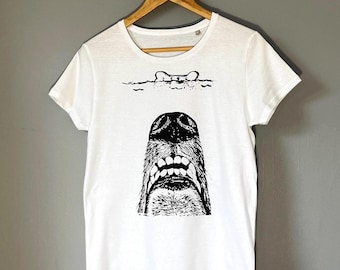 Gonna need a bigger biscuit - Jaws inspired screen printed t-shirt