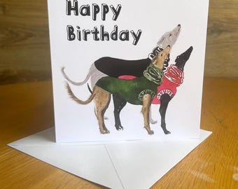 Birthday Day card sighthound pals