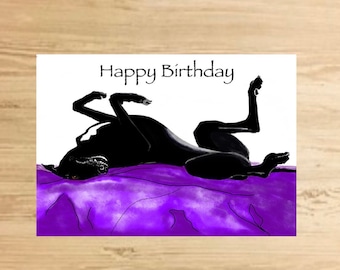 Greyhound Roaching greeting card