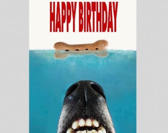 Greyhound ‘we’re gonna need a bigger biscuit’ greeting card - Happy Birthday or Blank