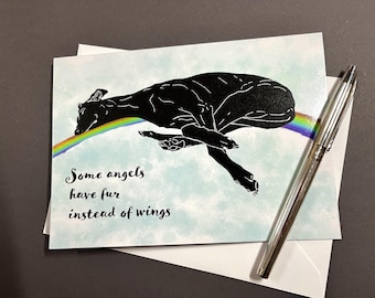 Some angels have fur instead of wings - greetings card