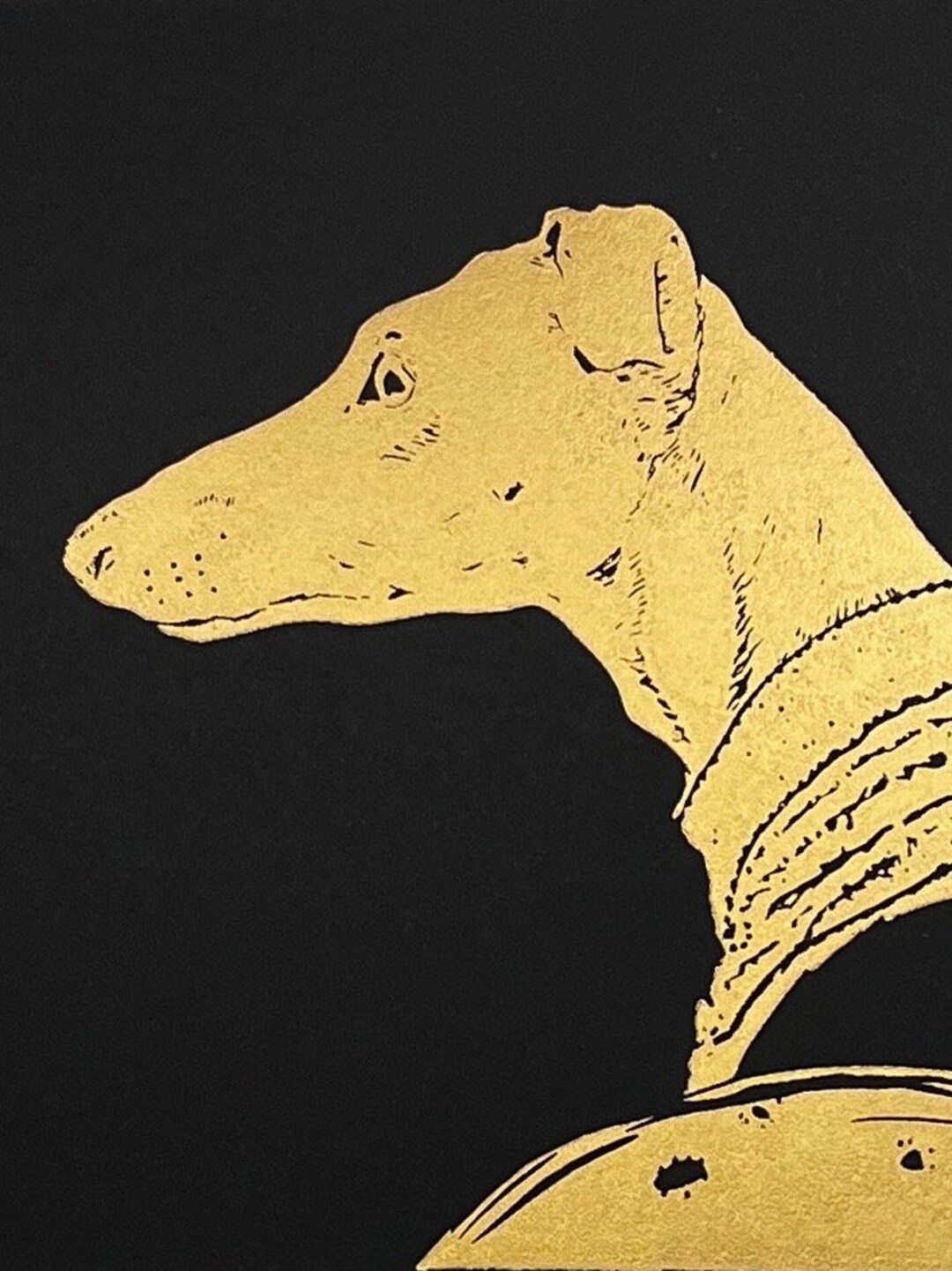 gold-galgo-lino-print-on-black-paper-original-signed-etsy