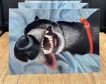 Goofy greyhound greeting card