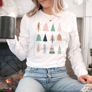 Christmas Trees Design PNG Sublimation Design Download