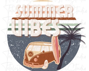 Retro Sublimation Designs| Summer Vibes PNG design downloads| Retro Sublimation| Vintage Sublimation Design Downloads| PNG for sublimation