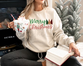 Feliz Navidad Diseño PNG Sublimación Diseño Descargar / Diseño DTG / Buffalo Plaid / Leopard Print